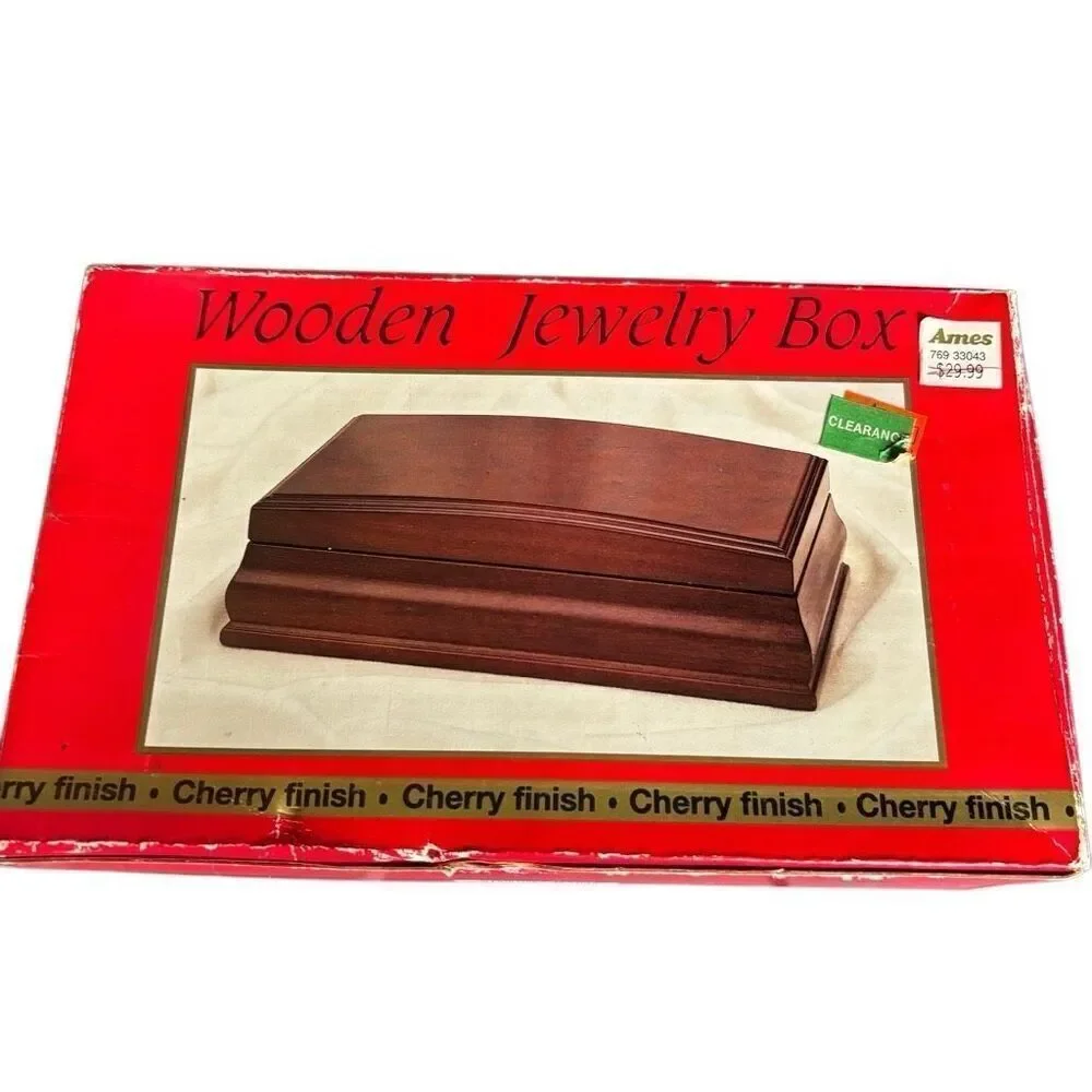 Classic Wooden Jewelry Box - Mahogany Brown